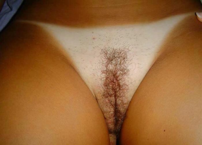 hairy pussy tanned panties skin