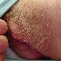 Blonde Hairy Pussy Peek Up-Close