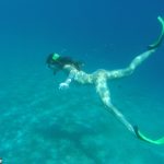 Nude Scuba Diver Girl Underwater