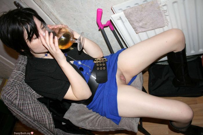 Teen Drinking Alcohol Upskirt Pussy