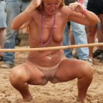 Blonde Granny Nude Games on Public Beach