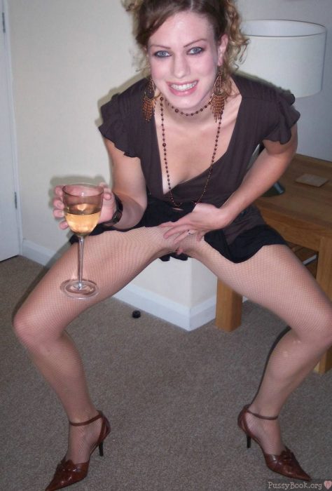 Hottie Wife Drinking & Flashing Pussy