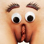 Pussy Figure with Eyes and Eyebrows