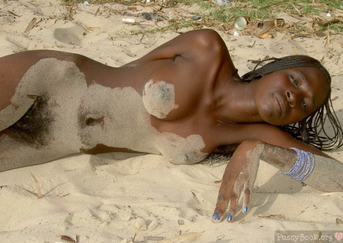 Nude Black Brazilian Girl on Sand