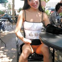 Crazy Girlfriend Flashing Pussy on Public Terrace