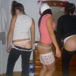 3 Teen Girl Exposing Ass Cracks Thongs