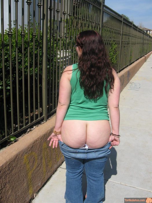 Woman Flashing Buttocks on Street