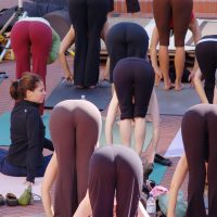 Yoga Girls Bent Over Cameltoes