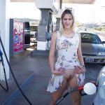 flashing pussy at gas pump