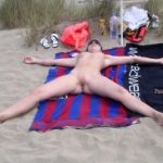 Free White Nudist Babe on Beach