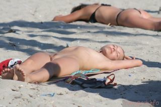 nude girl on beach