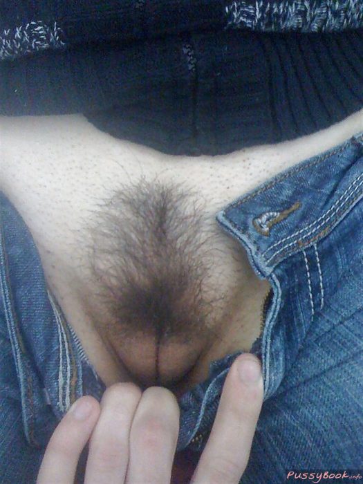 pulling jeans off hairy pussy